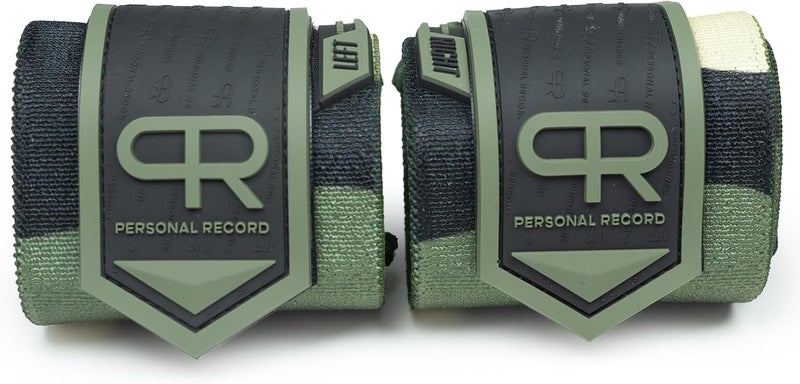 PR Personal Record Heavy Duty Premium Wrist Wraps, More Elasticity, Reinforced Stitching, Extra Wide Strap, Strong Thumb Loop, Larry Wheels Weightlifting Wraps - Image 1
